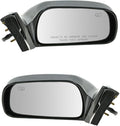 TRQ 2 Piece Driver and Passenger Side Mirror Assembly Set Electric Adjustment Heated No Memory Black Compatible with 1997-200