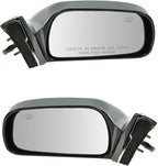 TRQ 2 Piece Driver and Passenger Side Mirror Assembly Set Electric Adjustment Heated No Memory Black Compatible with 1997-200