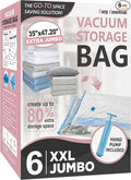 Cozy Essential Vacuum Storage Bags, 80% Compression Vacuum Seal Space Saver Plastic Packaging Bags for Clothes, Blankets, Pil