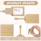 Sweetude 48 Sets Leather Luggage Tag Bulk and So The Adventure Begins Luggage Tags with Name Card for Wedding Bridal Shower B