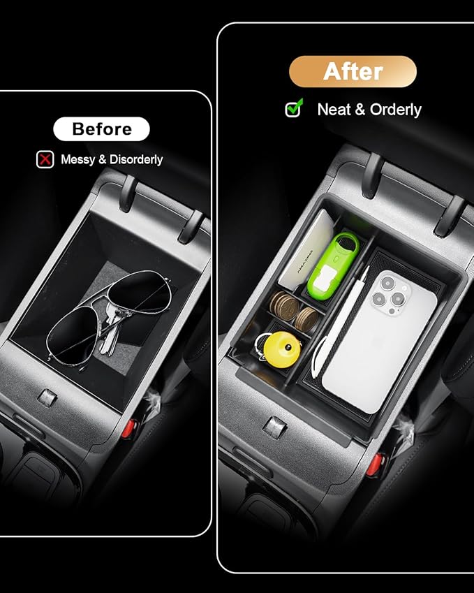 ECOZEN Center Console Organizer For 2022-2026 Hyundai Tucson Accessories - Armrest Box Organizer Tray Only Fit 2022-2026 Tucson With Automatic Transmission - NOT Fit 2025-2026 Tucson Limited/Hybrid
