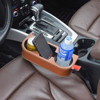 Brown Multifunctional Car Cup Holder Car Seat Organizer Gap Filler Bottle Phone Storage Organizer