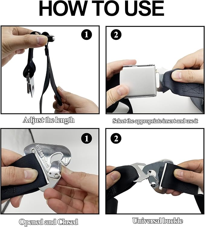 Airplane Seat Belt Extender Seatbelt Extension Adjuster 7-31" for all Airline including Southwest (Three in one)