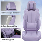 Coverado Universal Seat Covers Front, Universal Seat Covers for Cars, 2-Pack Waterproof Nappa Leather Car Seat Covers with He