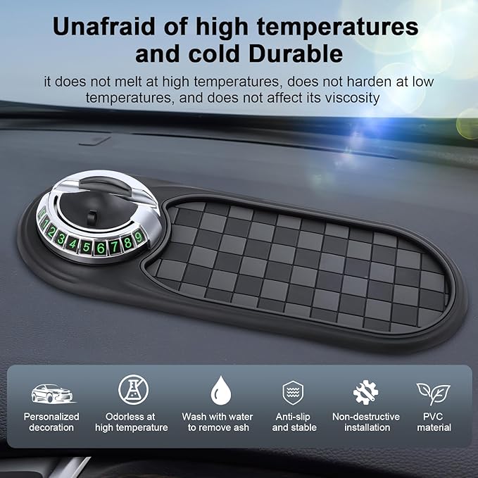 Multifunction Car Anti-Slip Mat, Rotatable Car Anti Slip Mat Phone Holder, Multifunctional Dashboard Mobile Phone Holder with