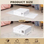 uxcell 4 Pack Bed Sheet Organizers and Storage with Handle, Foldable Bedding Duvet Cover Set Organizer Storage Closet and Und