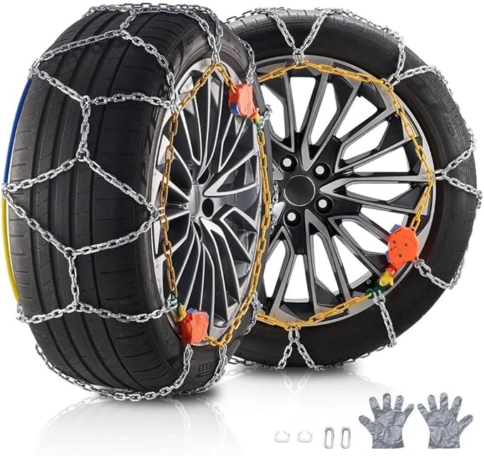 Diamond Mesh Automatic Tightening Snow Chains Anti-Slip Manganese Alloy Steel Traction Chains Fit for Snow & Icy Roads Car