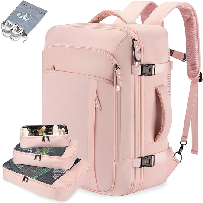 Lumesner Carry on Travel Backpacks, Extra Large 40L Flight Approved Bag for Men & Women,Expandable Suitcase Backpack With 4 P
