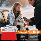 Emergency Car Kit,Roadside Emergency Tool Kit for Vehicle Truck with Air Compressor Jumper Cable First Aid Kit,Winter Auto Ro