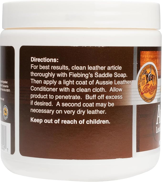 Fiebing's Aussie Leather Conditioner 2-Pack (14 oz) - Contains Beeswax to Withstand Hot Conditions - Preserve, Moisturize, St