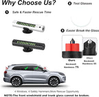 Upgraded 2026 Safe Hammer Glass Breaker Flashlight Car Parking Card, Car Hammer Seatbelt Cutter Window Breaker Emergency Esca