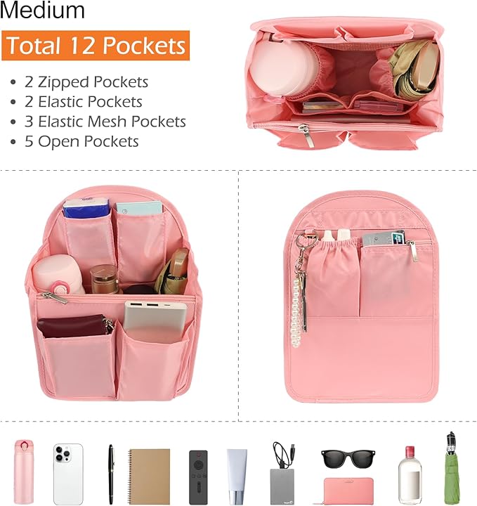 Surblue Backpack Organizer Insert Liner Hanging Travel Rucksack Purse and Handbag Insert Pocket, High-capacity Divider Foldab