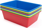 Humble Crew Toy Storage Bins for Kids, Set of 8, Primary Colors, Large - Sturdy, Colorful Plastic Storage Bins for Classroom,
