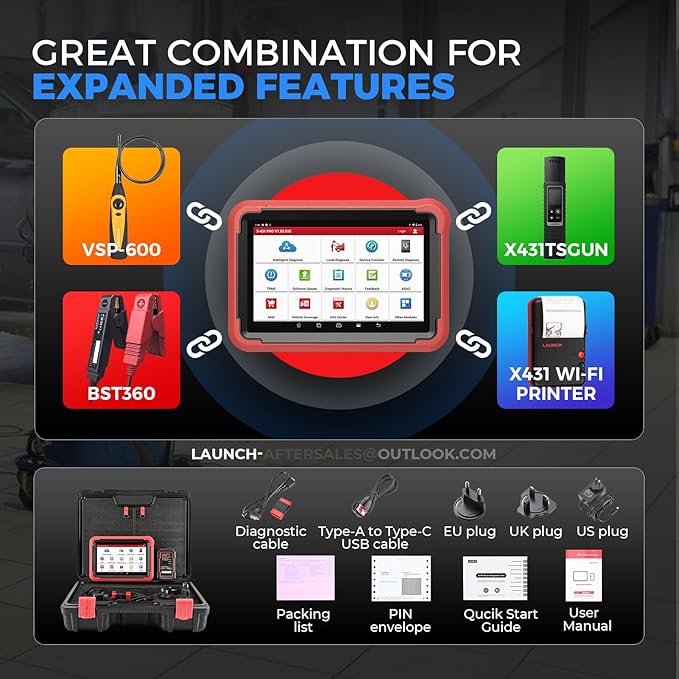 Launch X431 PROS V 5.0 2026 Newly Bidirectional Scan Tool Bluetooth Launch Scanner with DBSCar VII Connector 38+ Reset for All