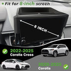 Muslogy Center Console Organizers Compatible with 2020-2025 2026 Toyota Corolla & 2022-2026 Corolla Cross Accessories Dashboard Insert Behind 8-inch Screen & Middle Console Tray 2PCS