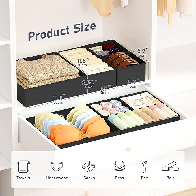 DIMJ Drawer Organizer Clothes Storage - 21 Pack Baby Dresser Organizer for Nursery Closet Organization, Fabric Drawer Organiz