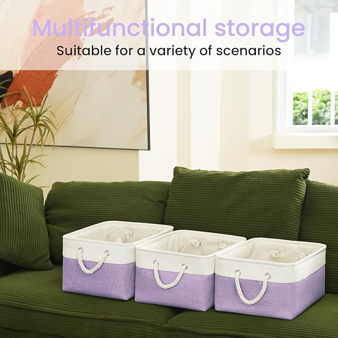 Large Storage Baskets- 15.7x11.8x8.26 inch Storage Bins for Shelves and Closet Organizing, Foldable Fabric Bin for Home Organ