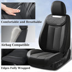 Coverado Car Seat Covers Full Set, Luxury Nappa Leather Seat Cover, Universal Seat Covers for Cars, Front and Back Waterproof