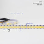 LED Strip Lights Warm White 3000K 2400LEDs DC 12V 16.4ft/5M Double Row 2835 SMD LED Tape Light Flexible Dimmable Ribbon Lamp Waterproof IP67 Outdoor Lighting(No Adapater and Dimmer)