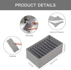 Qozary 4 Pack Drawer Organizers for Clothing, 10 Grids Foldable Dresser Drawer Organizers, Clothes Organizer for Folded Cloth