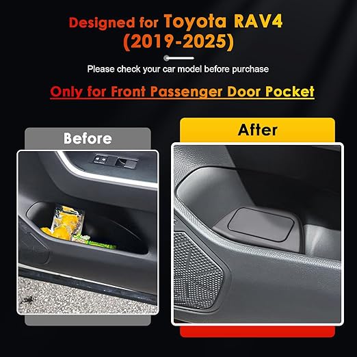 for Toyota RAV4 Trash Can for 2019-2025 Toyota RAV4 Small Car Trash Bin for Side Door RAV4 Front Right Door Trash Garbage Bin w/Lid for Toyota RAV4 Accessories (RAV4 Right Side)