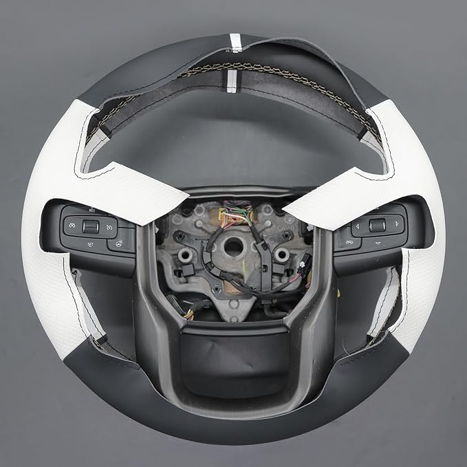MEWANT Steering Wheel Cover for GMC Sierra Steering Wheel Cover for GMC Sierra 1500 / Sierra 1500 Limited/Sierra 2500 / Sierra 3500/ Yukon (XL) Hive Microfiber Leather