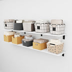 Floating Shelf Board for Wall 5/8" –1 Pack Board Only, No Brackets – 72"L x 12"W x 0.6"T White Melamine Wood Floating Shelves