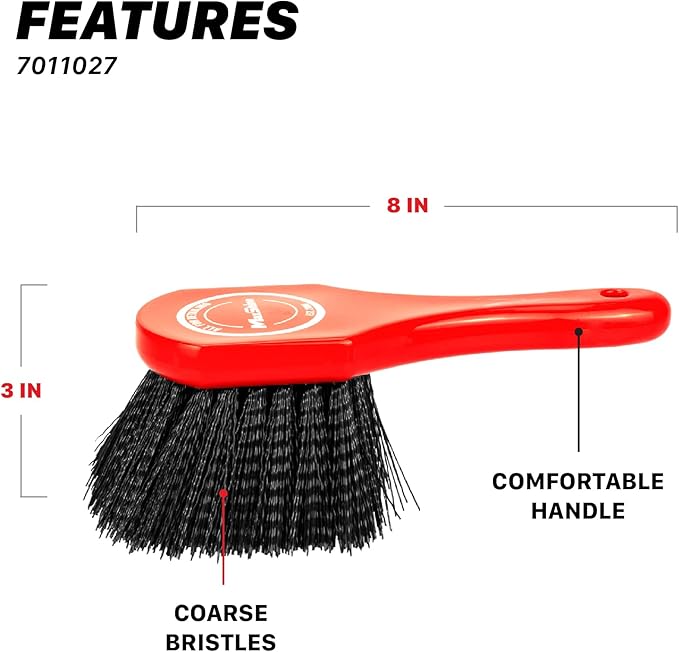 Maxshine Universal Cleaning Brushes (3-Piece Set) – Heavy-Duty, Medium-Duty, Soft Bristles – Removes Dirt & Stains – Wheels, 