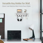 Nekon Key Holder for Wall, 11.8" W x 3.5" H x 2.8" D Decorative Key Organizer with Floating Shelf, Wall Mount Key Rack with 5