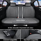 Coverado Car Seat Covers Full Set, Gray Car Seat Cover, Seat Covers for Cars, Waterproof Car Seat Protector, 5 Pieces Nappa C