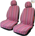Pink Car Seat Cover Hippie Boho 4PCS Cute Western Accesories for Women Girls' GIF, Automotive Interior Covers Stripe Multi-Co