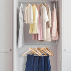 Hanging Closet Rod, 17-29In Adjustable Width and Up to 37In Height Adjustable Closet Rod Extender, Double Closet Rods Hanging