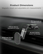Magnetic Phone Car Mount - Magnetic Cell Phone Holder for Car - Perfect for Magsafe Compatible Device iPhone 12-17 & iPhone Air, Galaxy, Smartphone - Multi-Angle Adjustable Suction Cup