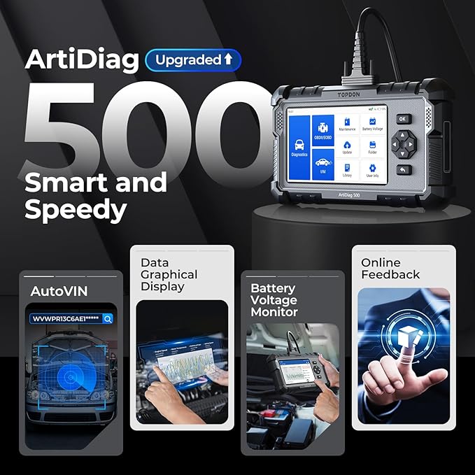 TOPDON AD500 OBD2 Scanner Car Code Reader Scan Tool, Engine ABS SRS Transmission Diagnostics Tool,