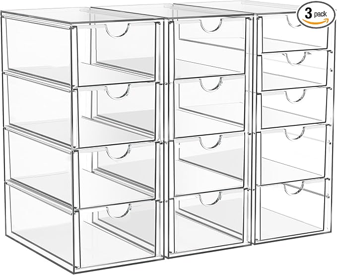 Acrylic Makeup Organizer with 13 Drawers, Bathroom Counter Organizer, Acrylic Organizers, Desk Organizer, Office Supplies, St