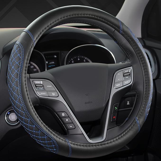 West Llama Customized Auto Car Steering Wheel Cover for Hyundai,Tucson,Sonata,Elantra,Santa Fe,Genesis,Sonata Hybrid,Azera,Ve