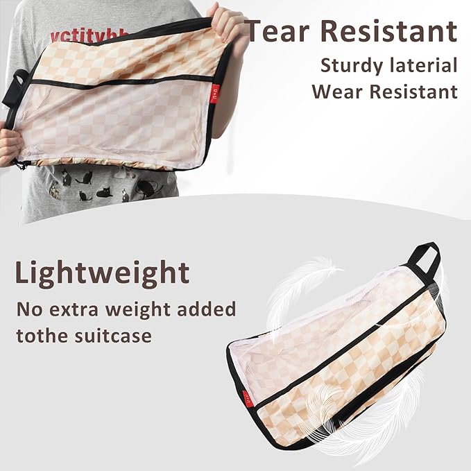 U+U 6 Set Compression Packing Cubes - Ultralight Travel Organizers with Laundry Bag, Space-Saving Suitcase Organizer for Trav