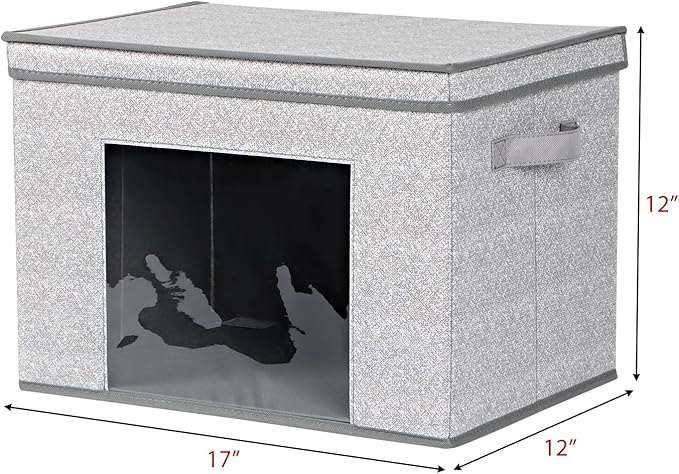 Univivi Foldable Fabric Storage Boxes Large Storage Bins with Lids [4-Pack] Collapsible Storage Cube Organizer, Closet & Bedr