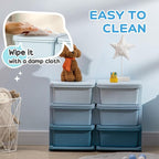 Qaba 3 Tier Kids Storage Unit, Toy Organizers and Storage with 6 Drawer Chest for Kids Bedroom Nursery Kindergarten Living Ro
