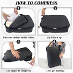 Compression Packing Cubes for Travel Accessories, 2 Set Compression Bags Travel Cubes for Packing Suitcase Luggage Organizer 