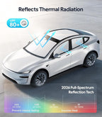Wigoo 2026 Upgrade 8PCS Full Set Window Sunshade for Tesla Model Y Juniper 2025-2026 [7-Layer Cooler & Blacker, Ice-Crystal Tech] with Windshield for Sun Block, Baby, Camping, Privacy Napping, Relax