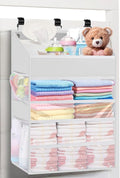 Hanging Diaper Caddy Organizer Crib Organizer–Spacious Baby Girl/Boy Nursery Organizer for Changing Table, Playpen/Wall- Hold