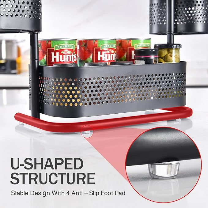 3 Tier Bathroom Counter Organizer, Rotating Countertop Vanity Storage Cabinet with Standing Shelf, Cosmetic Holder for Skinca