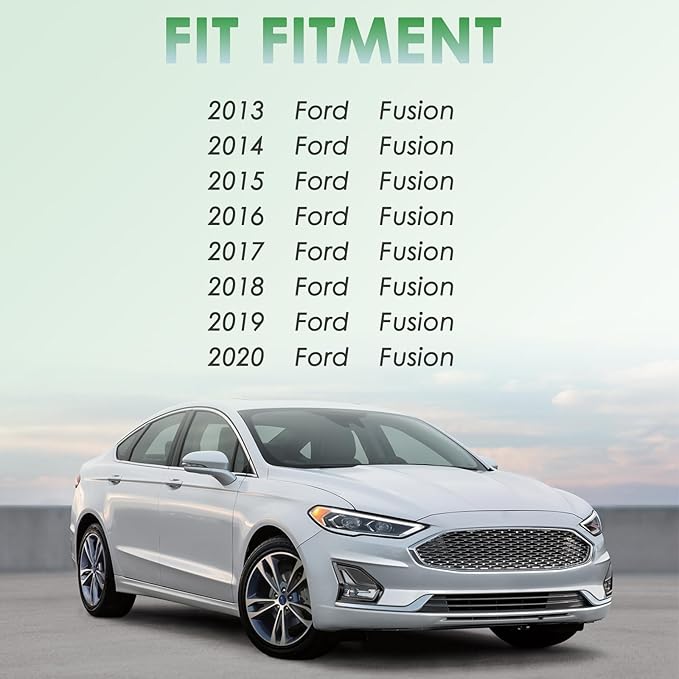 Driver Side Mirror Glass compatible with Ford Fusion 2013-2020, Heated, Back Plate, w/o Blind Spot Detect