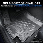 KUST Floor Mats for 2019-2020 Hyundai Santa Fe (5 Passenger Models), for Santa Fe All Weather Floor Mats, TPE Floor Liners, Front Rear 2 Row High Edges, Non-Slip