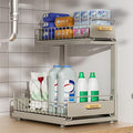 Under Sink Organizer, High Adjustable 2 Tier Under Kitchen Sink Organizer, Multi-Purpose Storage Shelf for Kitchen Bathroom C