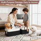 CHICVITA 4 Pack Storage Baskets for Shelves, Foldable Closet Baskets for Organizing, Fabric Storage Bins with Handles, Towel 