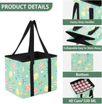 Easter Eggs Reusable Grocery Bags Large Shopping Tote Bag with Reinforced Bottom Board, Water Resistant Foldable Storage Bags