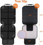 Meolsaek Kick Mats Back Seat Protector, Waterproof Oxford Seat Back Protector, Car Seat Back Protector for Kids, Back of Seat Protector for Kids Feet Car Seat (Black D -2 Set)