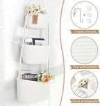 Hanging Storage Baskets, Over the Door Basket, Cotton Wall Baskets Storage, Hanging Door Basket with 4 Hooks